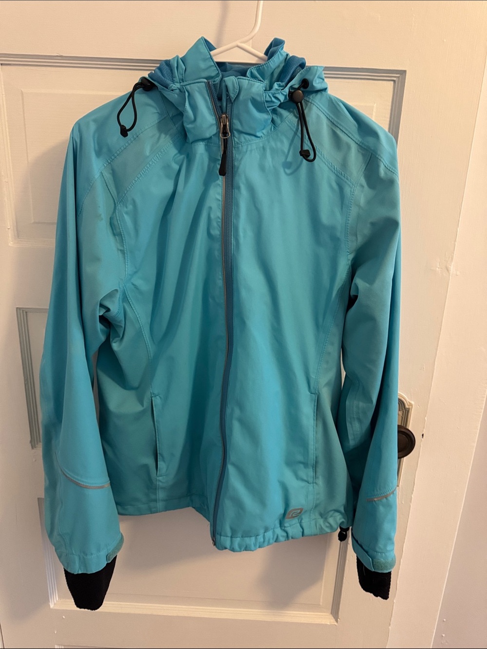 Lightweight Hooded Utility Jacket in Aqua Blue